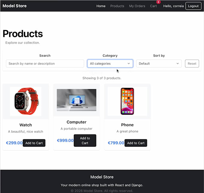 develop a professional e commerce website