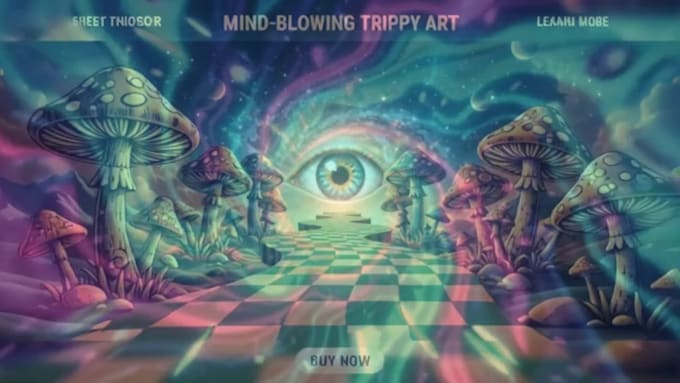 design trippy psychedelic illustration and 4k video