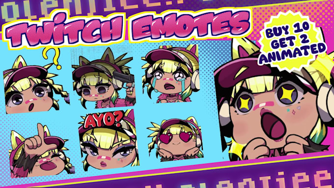 draw twitch emotes, chibi emotes, and animated emotes