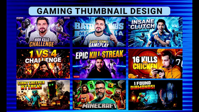 design a professional youtube thumbnail, thumbnail design, gaming thumbnail