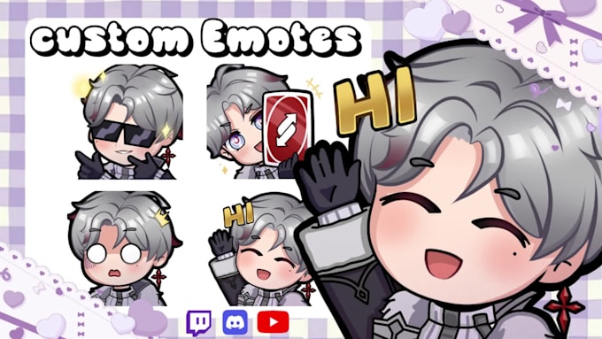create custom cute chibi twitch and discord emotes