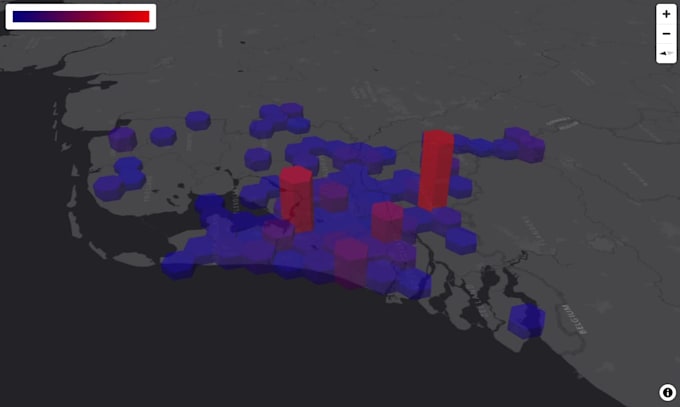 visualize geospatial data on h3 hexagonal grid 3d heat map