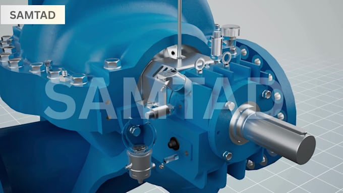 3d pump assembly animation engine exploded view 3d industrial product explainer