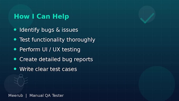 perform manual QA testing for your website or mobile app with test cases