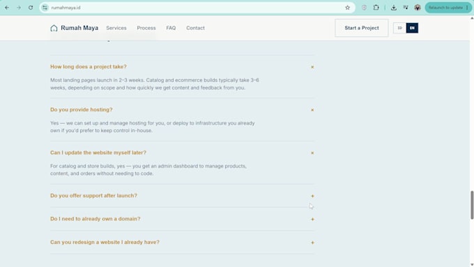 create website design from homepage to e commerce