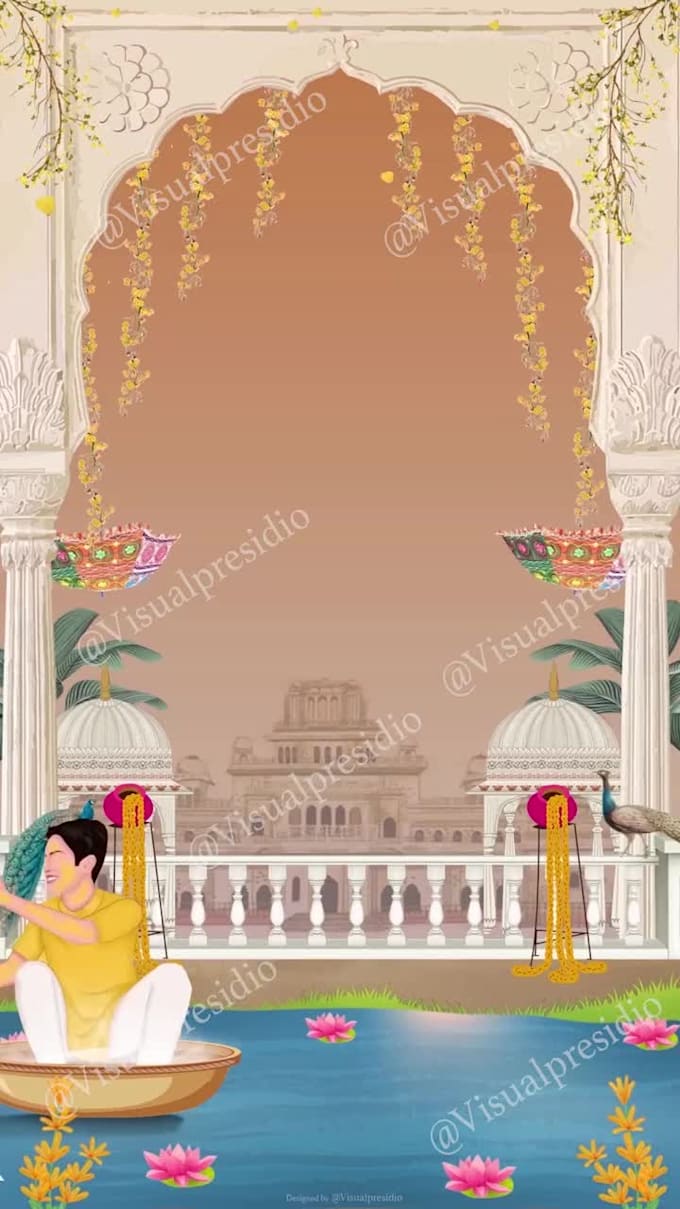design customized animated caricature wedding invitation