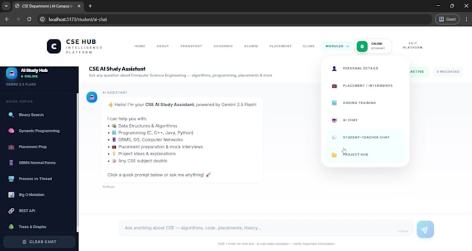 build an ai powered college website