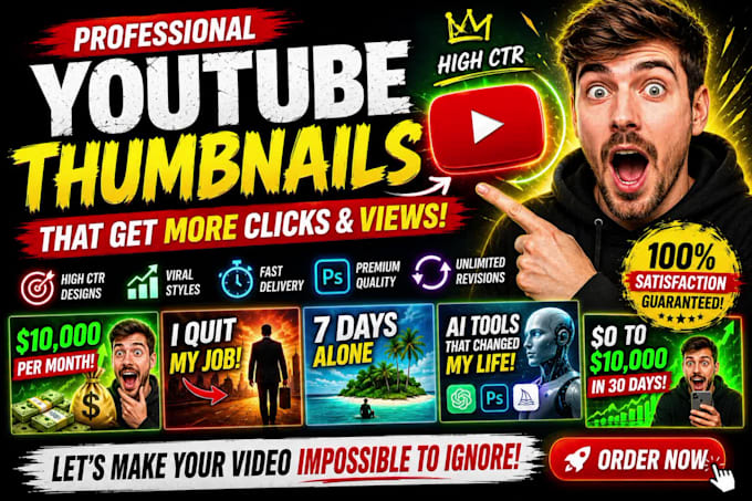 design ai and tech youtube thumbnails with high ctr