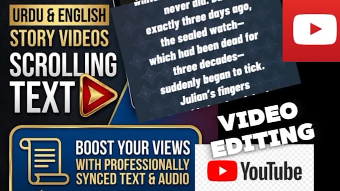 create scrolling text video and audio stories for your youtube channel insta etc
