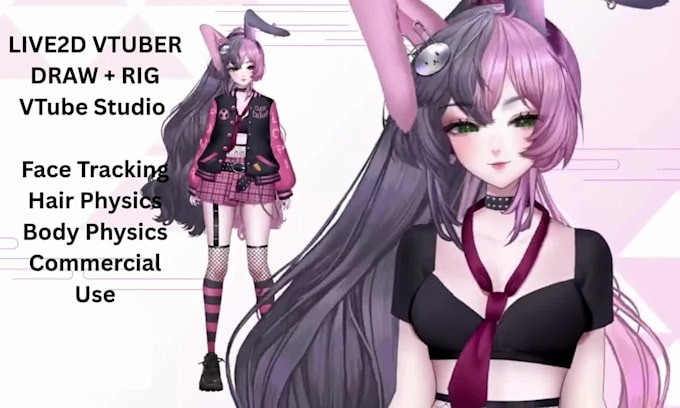 draw and rig live2d vtuber model anime vtuber commission live2d vtuber rigging