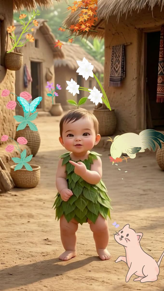 create cute talking baby video