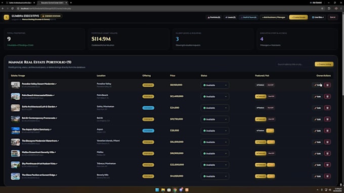 develop custom full stack web application with admin panel
