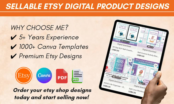 etsy shop banner logo and listing mockups for branding
