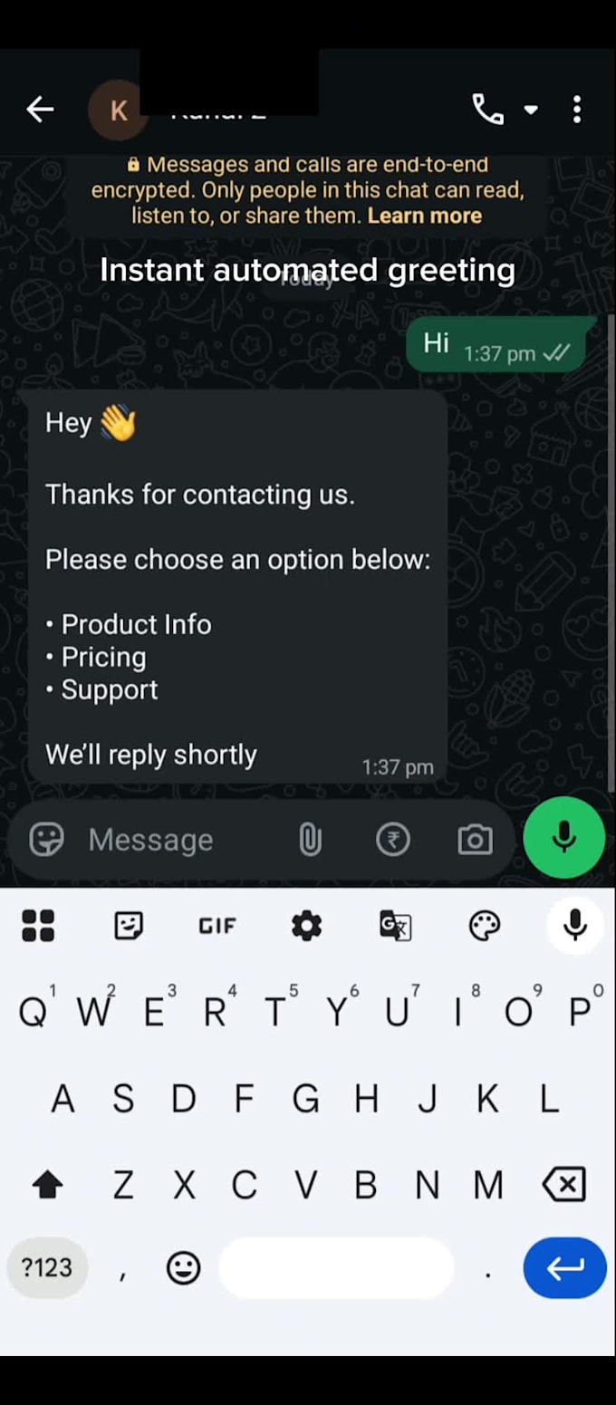 set up whatsapp auto reply automation for faqs and customer support