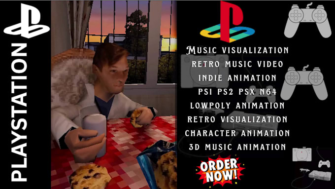 create ps1 n64 low poly 3d music animation, retro psx style low poly character