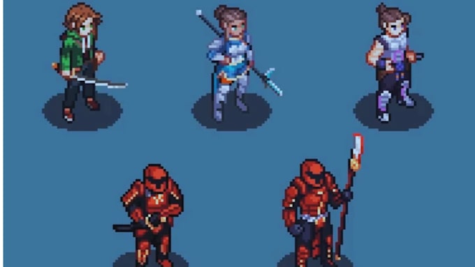 create isometric pixel art character and animation