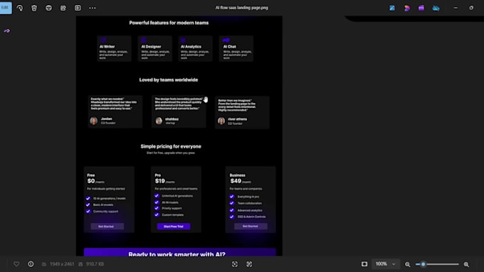 design high converting figma website UI UX saas ai startup