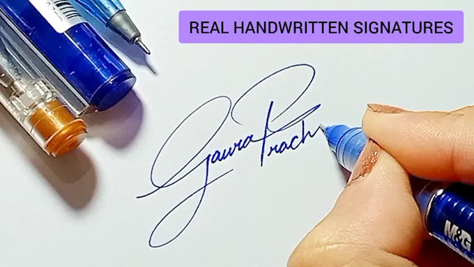 design a real handwritten signature logo or autograph with a video tutorial