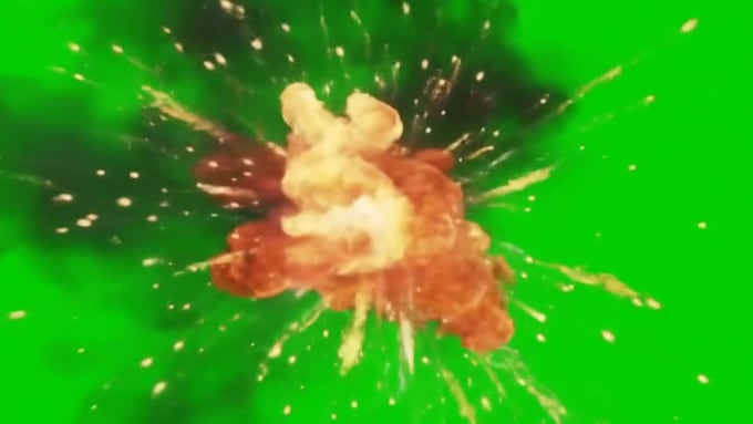 create realistic smoke fire explosion vfx on green screen