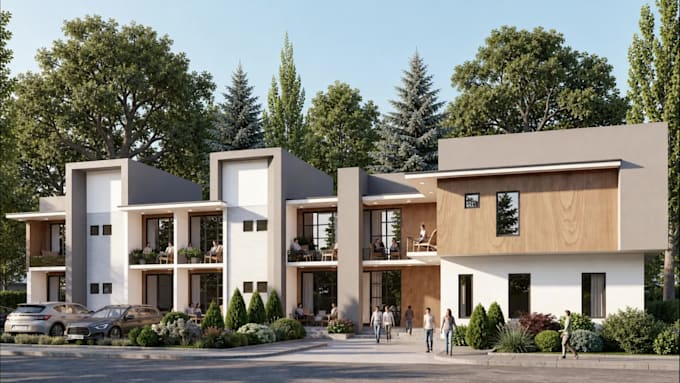 do photorealistic exterior render from your archicad plan using twinmotion