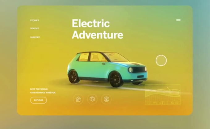 3d interactive website with spline, rive animation, wordpress animation, r3f