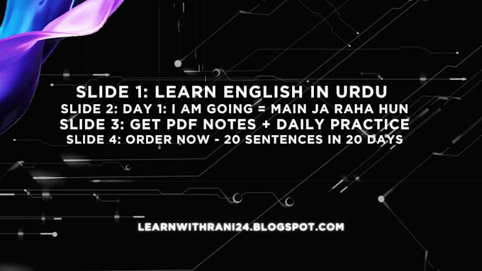 write english sentences with urdu meaning