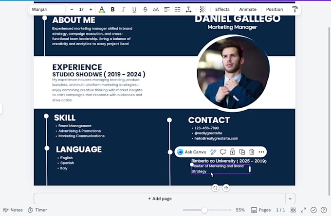 make professional resume and modern CV