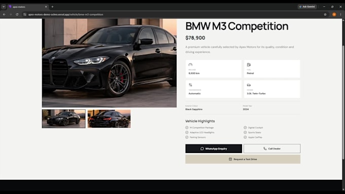 build a modern car dealership website