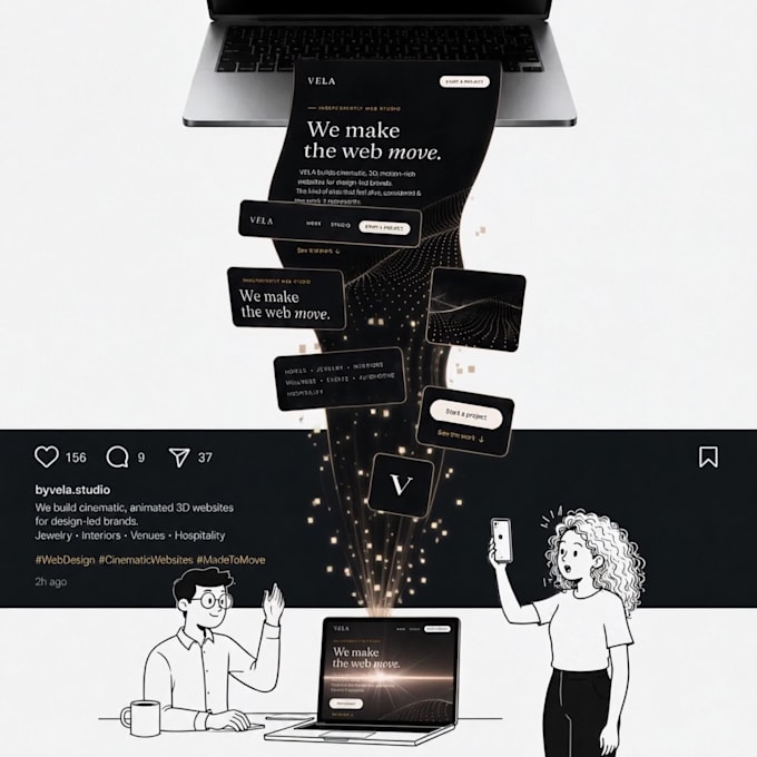 design a modern animated landing page with scroll motion