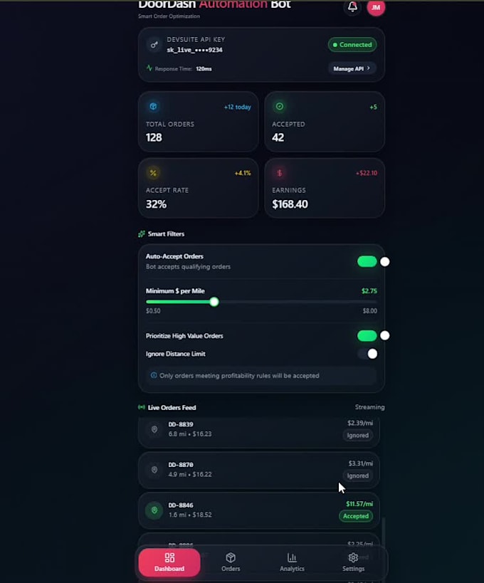build auto grab doordash bot, instacart bot, amazon flex, uber bot for business
