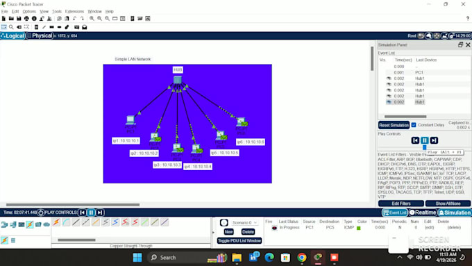 design a simple lan network in cisco packet tracer
