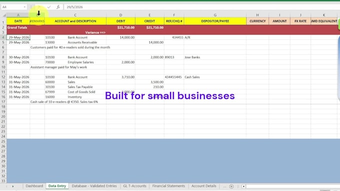 create an ms xl accounting app for you