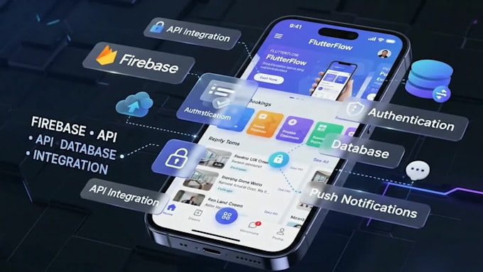 build a professional flutterflow mobile app with modern UI and backend
