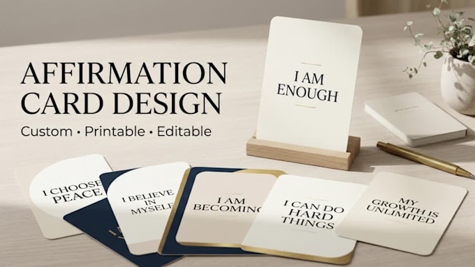 design custom affirmation cards, printable motivational cards design