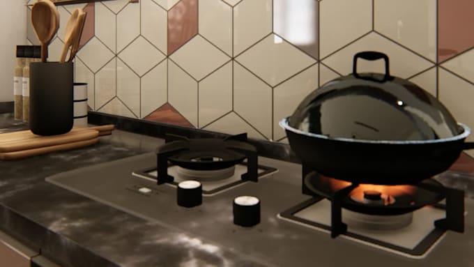 interior design 3d modelling and realistic rendering