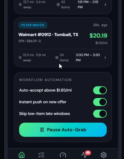 create custom doordash bot, spark driver bot, uber bot, instacart bot automation
