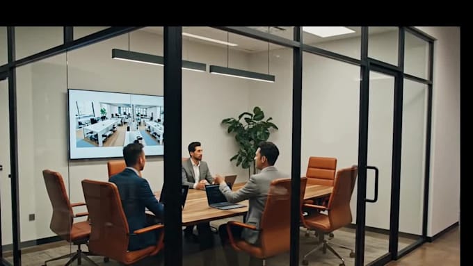 design a modern and efficient office interior and layout
