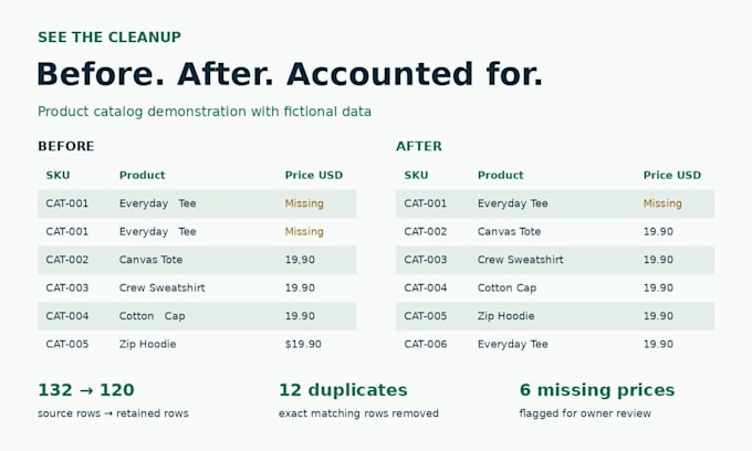 clean and format your excel or CSV data