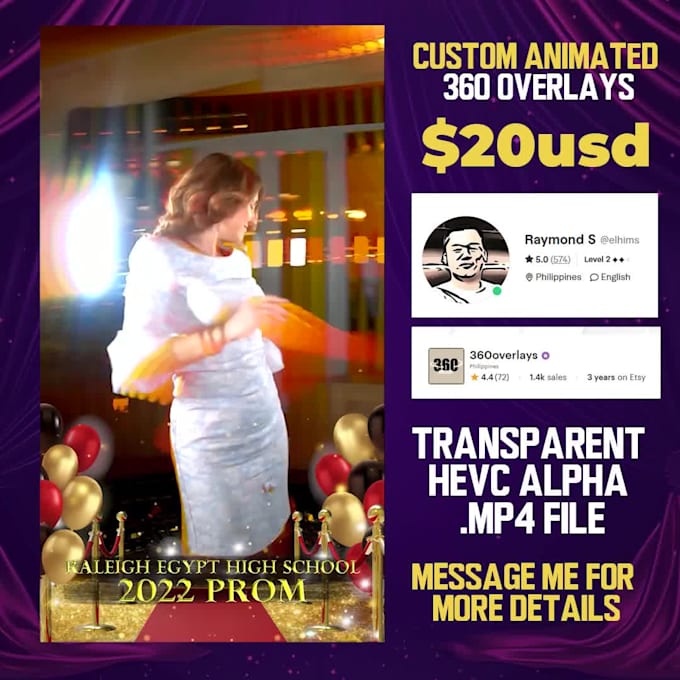 do animated overlay for 360 booth
