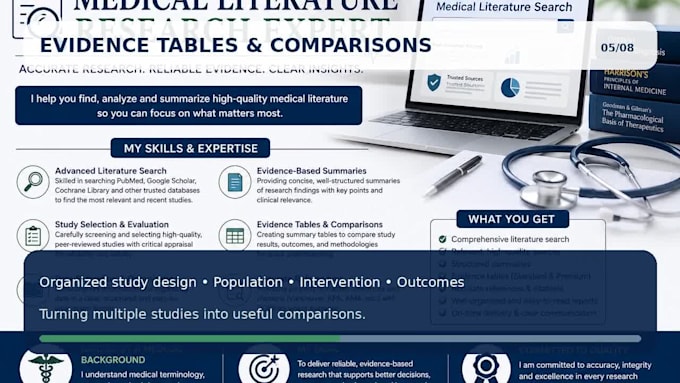 conduct medical iterature research and write a clear evidence based summary