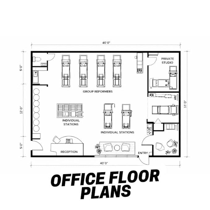 draw professional achitectural 2d floor plans in autocad