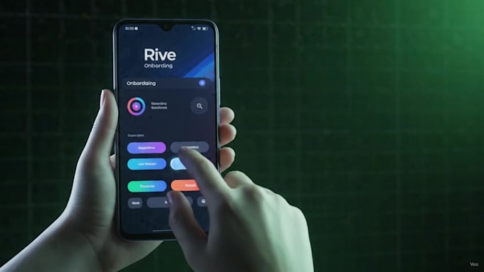 create rive animation for app and website