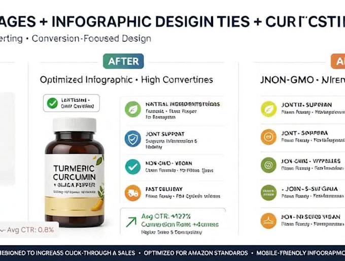 design amazon infographic and listing images