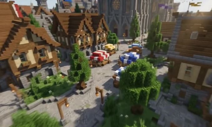 build custom minecraft city map server spawn lobby fantasy world as your builder