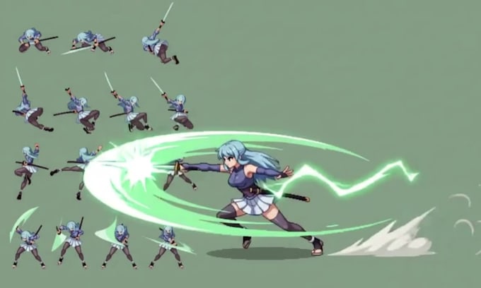 pixel art animation pixel art character design 2d sprite sheet pixel animation