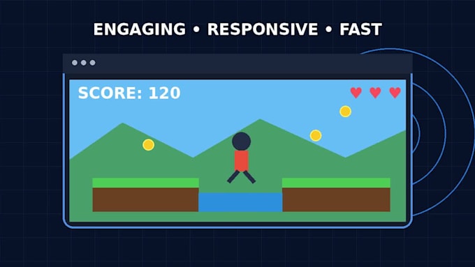 develop web games for you using HTML, javascript, and CSS