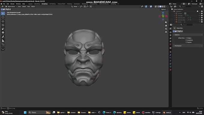 create a custom 3d printable mask in blender