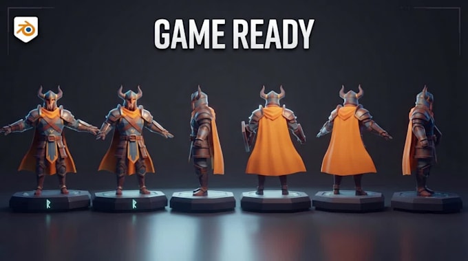 create game ready low poly 3d character model
