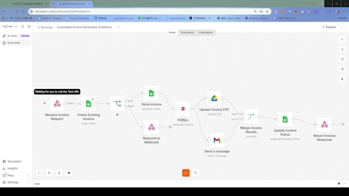 build n8n invoice automation and document workflows