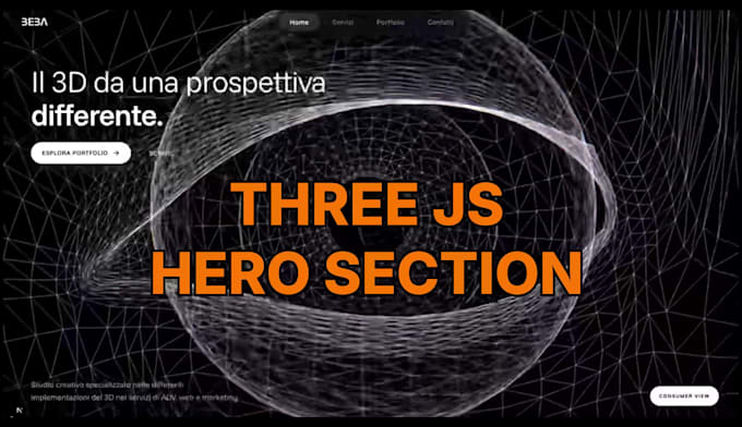 create an interactive 3d hero section for your website